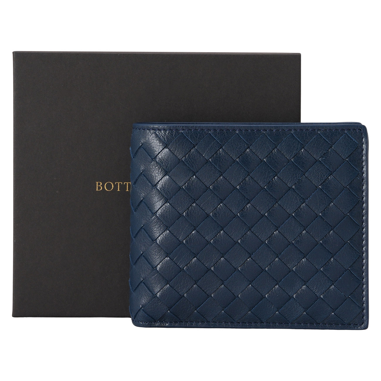 BOTTEGA VENETA(USED)보테가베네타 인트레치아토 남성 반지갑 네이비